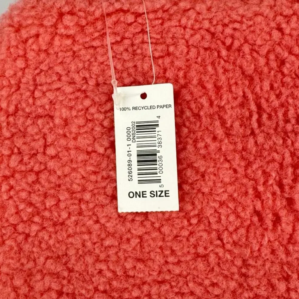 New Gap Pink Teddy Soft Plush Faux‎ Fur Zip Pouch Clutch Bag Purse OS